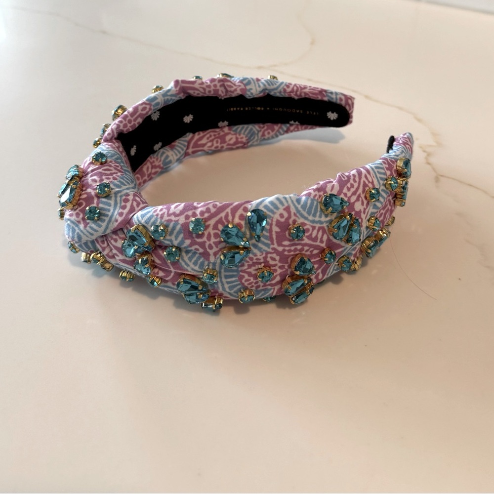 Lele Sadoughi × Roller Rabbit Jemina Crystal Knot Headband - Orchid